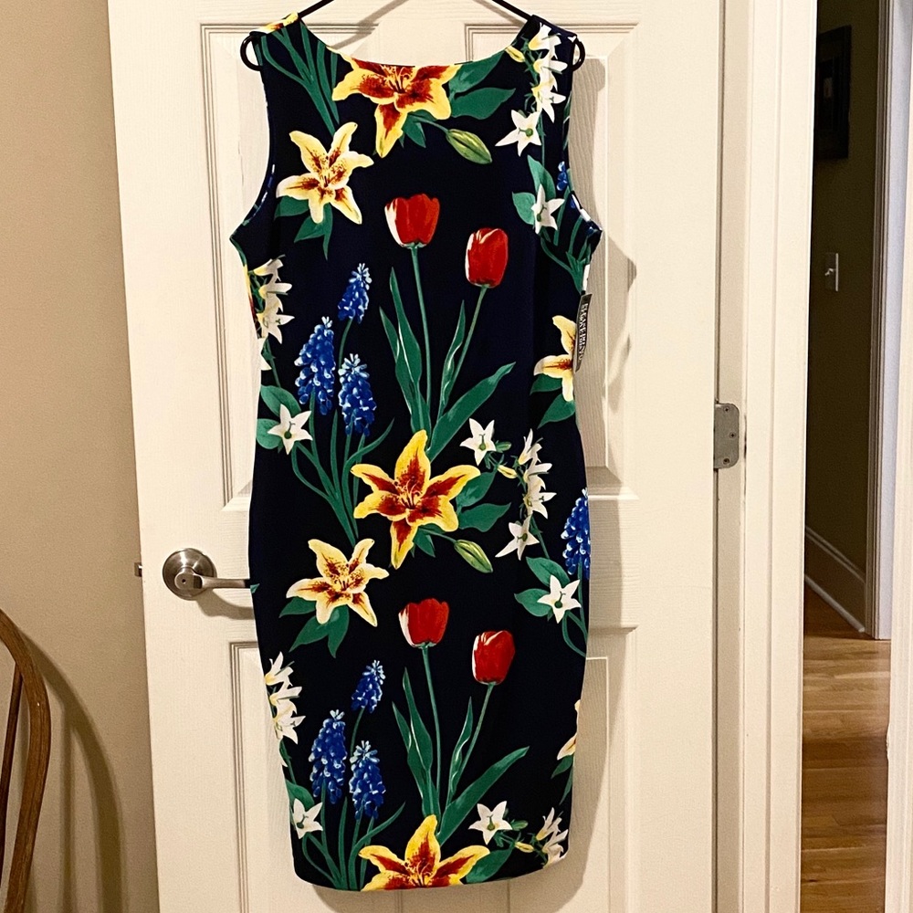 NY&C Navy Floral Sleeveless Dress NWT